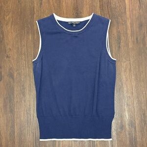 Brooks Brothers Women's V-Neck Sweater Vest in Navy Blue